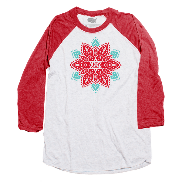 Joy Poinsettia Raglan T-shirt