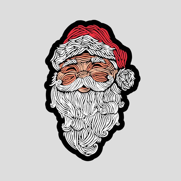 Santa Woodcut Sticker