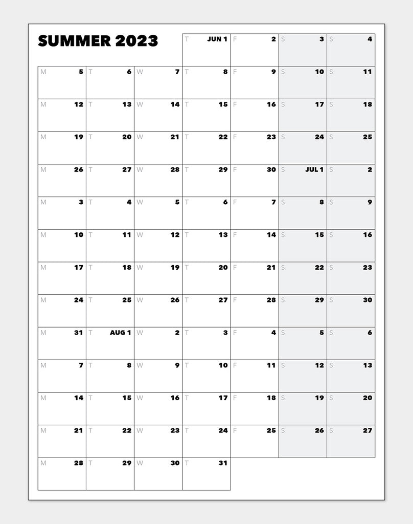 Mega Summer Calendar