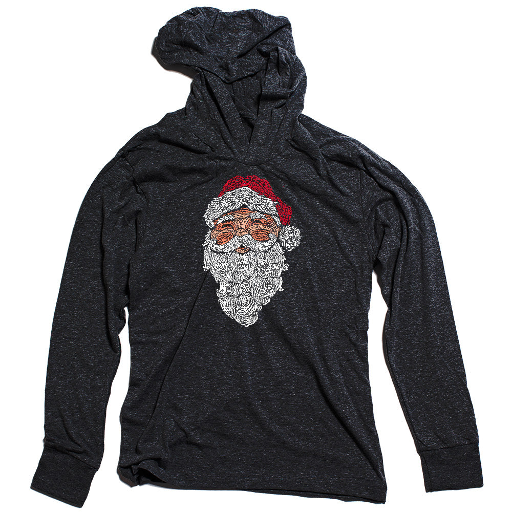 Santa Woodcut Hooded T-shirt